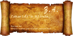 Zakariás Alinda névjegykártya